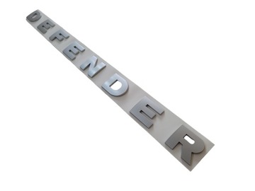 Emblemat do Land Rover napis DEFENDER Silver Matte