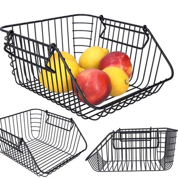 KOSZ NA OWOCE KOSZYK METALOWY CZARNY LOFT