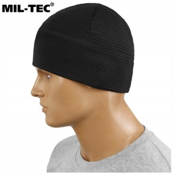 Czapka termoaktywna sportowa Mil-Tec Army Beanie Soft oddychająca czarna