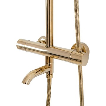 Душевой набор Lungo с золотым термостатом