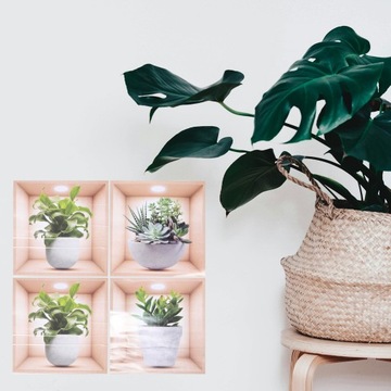 НАСТЕННЫЕ НАКЛЕЙКИ САМОКЛЕЯЩИЕСЯ ЦВЕТОЧНЫЕ ГОРШКИ ДЕКОРАТИВНАЯ ПОКРАСКА