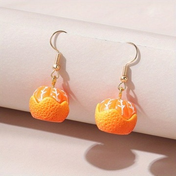 INS style DIY spersonalizowane kolczyki z imitacją owoców Tangerine