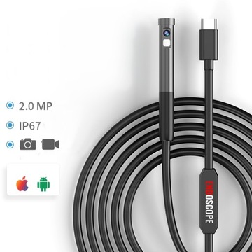 DUO ИНСПЕКЦИОННАЯ КАМЕРА ЭНДОСКОП LED 1920*1080p FHD WIFI Android iOS IP67 3 м