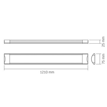 Накладной потолочный ленточный светильник Videx 36Вт LED 3600лм 1,2м