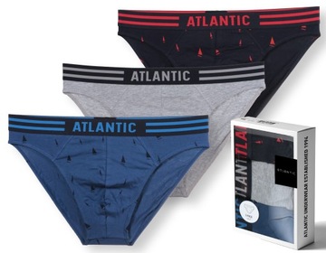 ATLANTIC 3MP-098 Slipy SPORT 3 pak baw. szare M