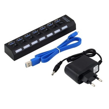 7-ПОРТОВЫЙ USB-концентратор 30 ПОРТОВ БЫСТРОЙ ПЕРЕДАЧИ ПЕРЕДАЧИ