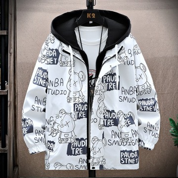 Casual Hooded Windbreaker Men 2023 Spring New Stre