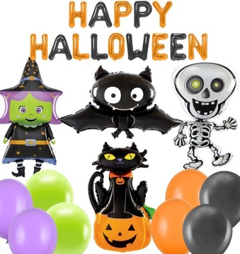 Dekoracje Balony Halloween Ozdoby Dynia Wiedźma XL