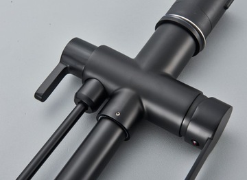 ТРЕХХОДОВОЙ КУХОННЫЙ КРАН, ФИЛЬТР, ВЫДВИЖНЫЙ НОС, ЧЕРНЫЙ