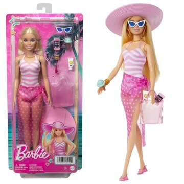 Barbie Plażowa Lalka na plaży + akcesoria plażowe HPL73