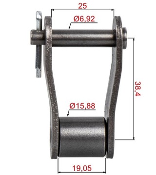 Полузвено цепи Claas 38,4мм 19/25мм