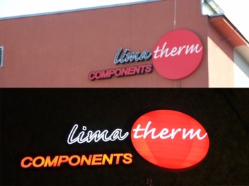 Napis HOTEL wys. 50 cm, litery blokowe, świecące