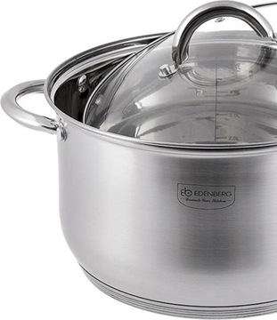 СОВРЕМЕННЫЕ БОЛЬШИЕ СТАЛЬНЫЕ ГОРШКИ НАБОР НАБОР ГОРШКОВ, 12 ЭЛЕМЕНТОВ. ЭДЕНБЕРГ 4000