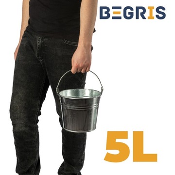 ВЕДРО МЕТАЛЛИЧЕСКОЕ ОЦИНКОВАННОЕ 5 Л, ПРОЧНОЕ ОЦИНКОВАННОЕ