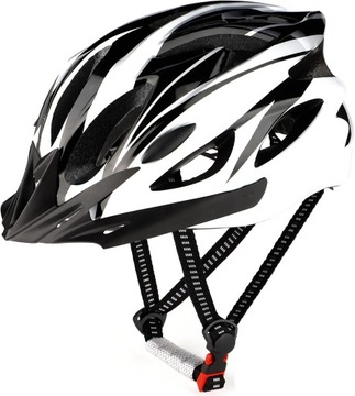 Uniwersalny kask rowerowy - biało czarny sezon rowerowy rozmiar L