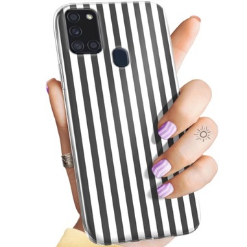 ETUI DO SAMSUNG GALAXY A21S WZORY PASKI LINIE FALE OBUDOWA POKROWIEC CASE