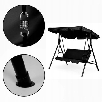 МЕТАЛЛИЧЕСКИЕ САДОВЫЕ КАЧЕЛИ, ОТДЕЛЬНО СТОЯЩАЯ СКАМЬЯ-КАЧАЛКА С КРЫШКОЙ НА 3 ЧЕЛОВЕКА