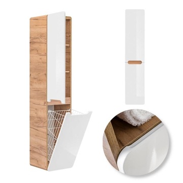 Słupek wysoki z koszem na pranie 2D - 35 cm ARUBA WHITE 804