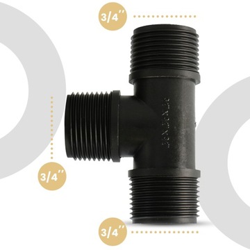 Тройник GZ 3/4, соединительный соединитель для шланга ТРУБА КАПЕЛЬНОГО орошения