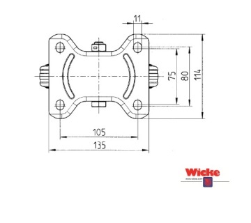 Колесо неповоротное 160 мм стандартная резина 135 кг WICKE