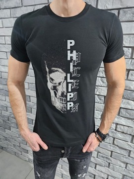 PHILIPP PLEIN XXXL logo t-shirt koszulka PP skull duże logo brylanciki 3XL
