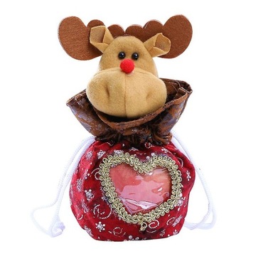2pcs Christmas Ornaments Christmas Eve Heart Apple Gift Candy Bag
