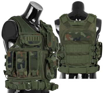 KAMIZELKA TAKTYCZNA WOJSKOWA Z ŁADOWNICAMI DOMINATOR HUZAR PL CAMO wz.93