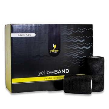 Bandaż kohezyjny yellowBAND 7,5cmx4,5m 12szt w opakowaniu czarny