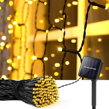 LAMPKI SOLARNE OGRODOWE GIRLANDA ŚWIETLNA 10M