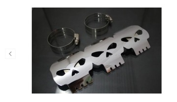 ХРОМИРОВАННАЯ КРЫШКА МОТОЦИКЛА НА ВАЛ, ВЫХЛОП, ТРУБА ЧЕРЕП 18,5 СМ