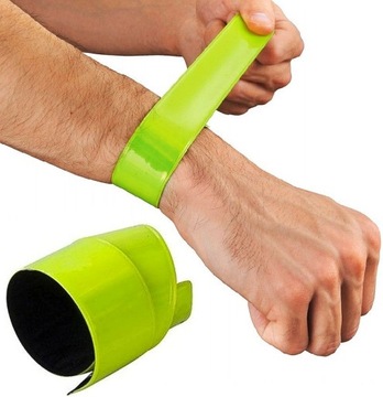 OPASKA ODBLASKOWA SAMOZACISKOWA OSTRZEGAWCZA REGULOWANA MOCNY ODBLASK 40cm