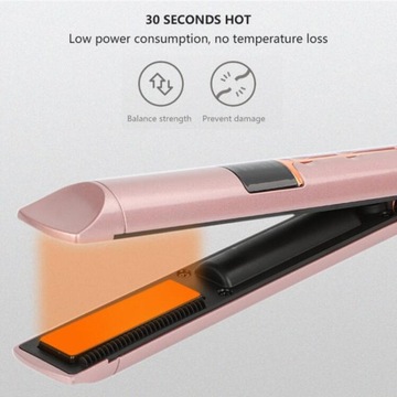Przenośna bezprzewodowa prostownica do włosów, 3 t