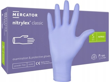 Rękawiczki nitrylowe Mercator Medical Classic Violet rozm S 100 szt
