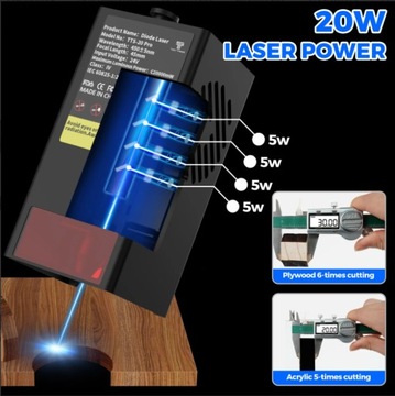 Nowa grawerka laserowa Twotrees TTS-20 pro 20W ploter tnący+Pompa +XL Pad