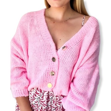 КОРОТКИЙ КАРДИГАН Мягкий свитер ДЕКОРАТИВНЫЕ пуговицы УНИВЕРСАЛЬНЫЙ РАЗМЕР ЦВЕТА