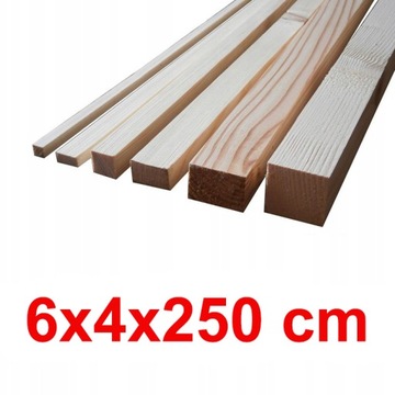 Kantówka strugana 6x4x250 cm - ŚWIERK
