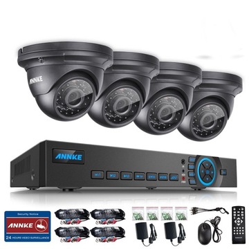 ANNKE DM41D rejestrator dvr monitoringu + 4 kamery - wyprzedaż