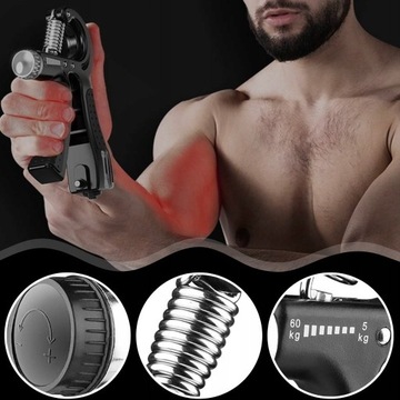 ŚCISKACZ DO ĆWICZEŃ RĄK DŁONI Z REGULACJĄ 5-60kg