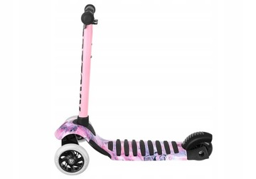 Три -шлепочный скутер для детей светящиеся светодиодные резиновые колеса розовые