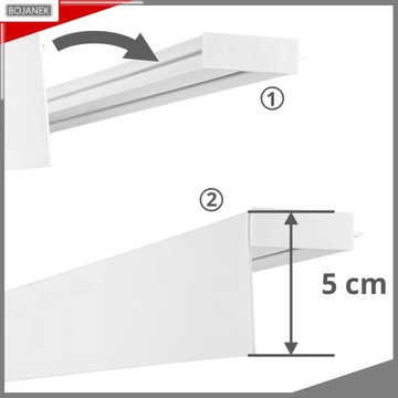ПОТОЛОЧНЫЙ КАРДИН Одинарный карниз ПВХ Белый 600см Набор Bojans