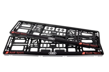РАМКИ НОМЕРНОГО ЗНАКА С ЛОГОТИПОМ AUDI SPORT 2 ШТ. ПРЕМИУМ КАЧЕСТВО ASO