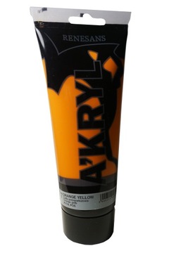 Farby Akrylowe Akryl Renesans 200ml Żółć Pomarańcz