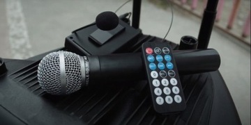 Звуковая система PORTY с FM USB TWS, микрофонами UHF, аккумулятором и подставками