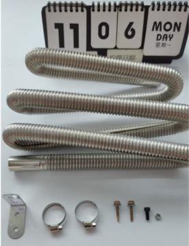 КОМПЛЕКТ ВЫХЛОПНОЙ ТРУБЫ ДЛЯ ДИЗЕЛЬНОГО ОТОПЛЕНИЯ 2М 25ММ + 2*ХОМУТА