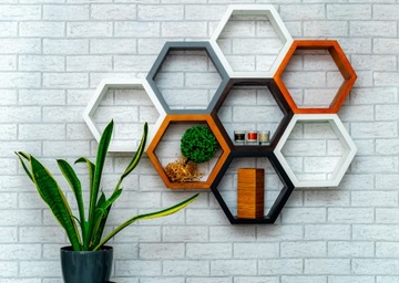 ПОЛКА СОТОВАЯ ШЕСТИГРАННАЯ СОСНА 8 ШТ.