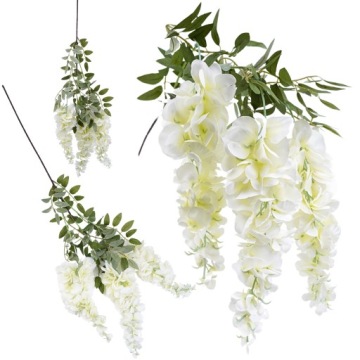 GLICYNIA BIAŁA XXL 100 cm SZTUCZNA GAŁĄZKA OZDOBNA WISTERIA KWIATY STROIK