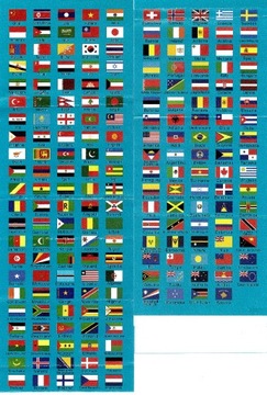 БУЛАГИ с флажками ФЛАГОВ аж 194 штуки ПО ВСЕМ МИРУ