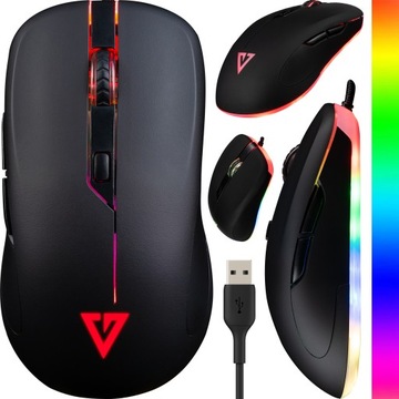 BEZKLIKOWA I CICHA MYSZKA GAMINGOWA USB RGB MODECOM VOLCANO ASSASSIN SILENT