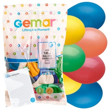 Balony pastelowe G90 mix kolorów 100x GEMAR do dekoracji + lista zakupów