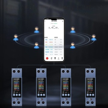 Licznik WiFi TUYA energii prądu watomierz przekaźnik 40A LCD na szynę DIN
